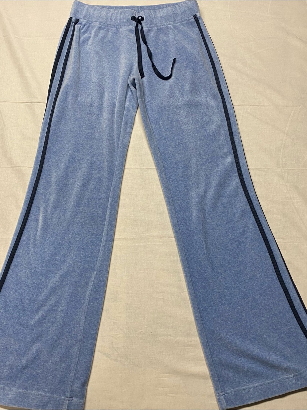 Express Kids Blue Wide-Leg Joggers with Black Side Stripe
